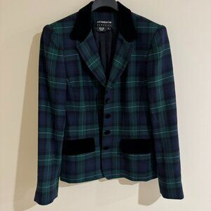 [LIZ Claiborne] Green Navy Black Plaid Jacket Size 4